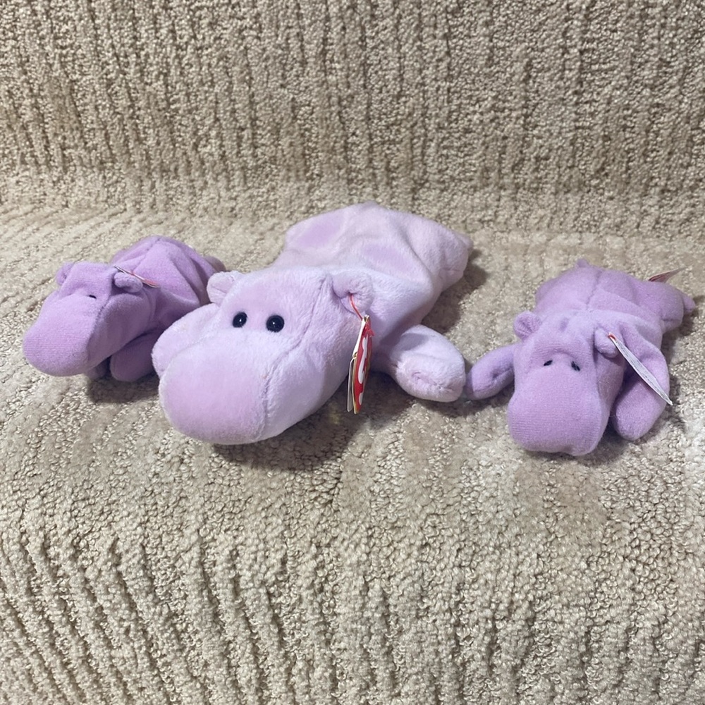 Ty Beanie Baby Happy & 2 Teenie Beanie Babies Happy. No flaws.